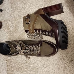 Healed boot green and brown Antonio Melani 10
